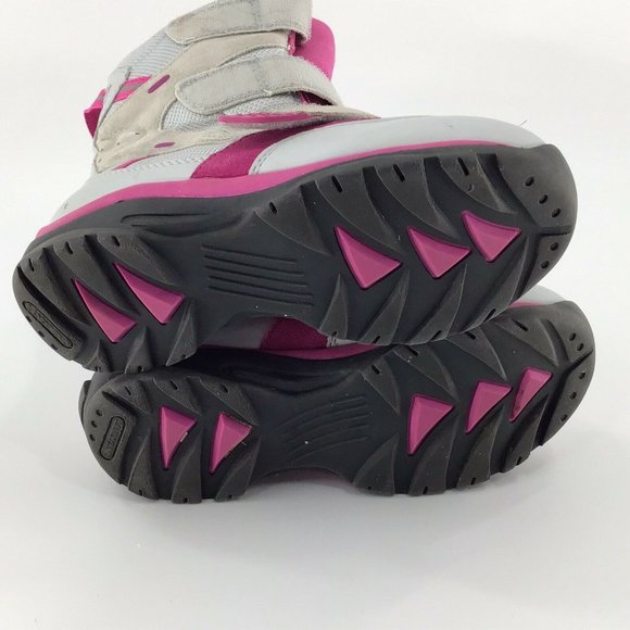 LANDS END Girls Pink & White Winter Snow Boots Waterproof Size 2 - Picture 4 of 7